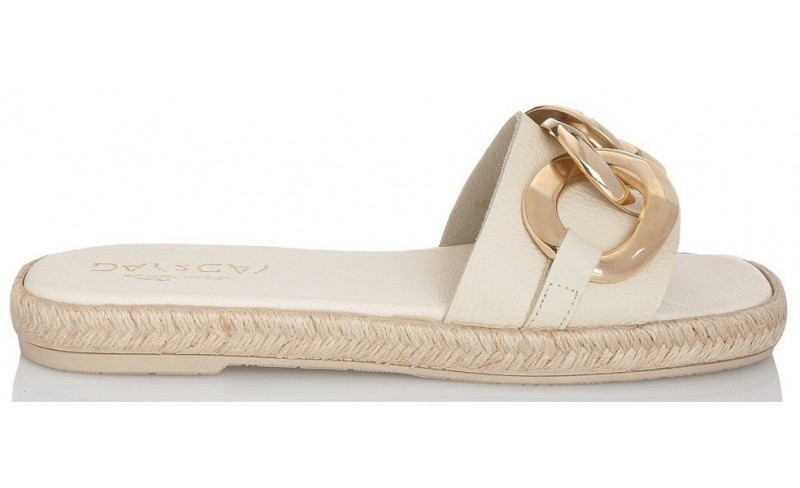 Sante off white espadrilla με χρυσή αλυσίδα 21-123 NEW ARRIVALS